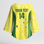 Australia Football Custom Kimono Sleeve Blouse Go Socceroos Grunge Sporty Style - Aussie Hoodie