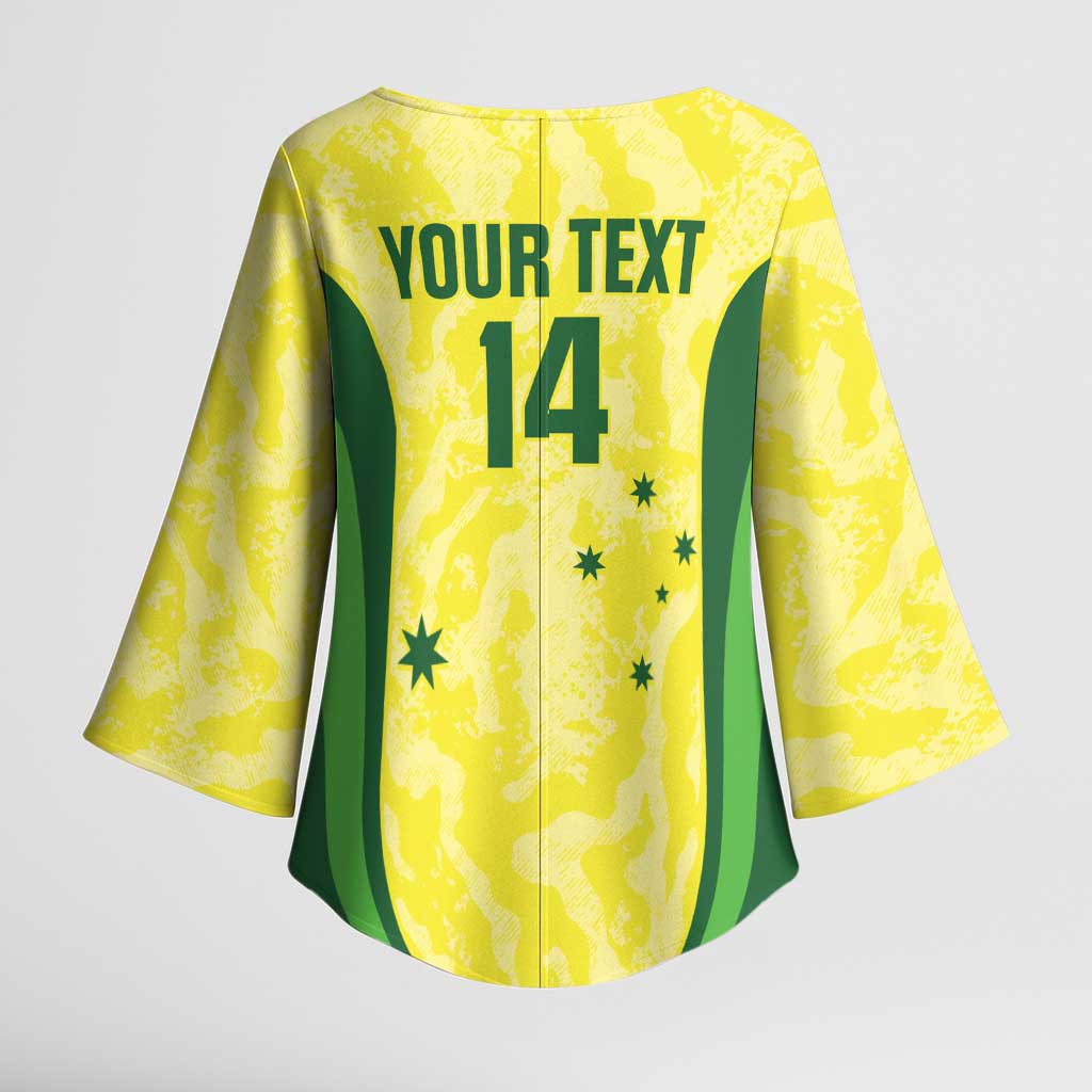 Australia Football Custom Kimono Sleeve Blouse Go Socceroos Grunge Sporty Style - Aussie Hoodie