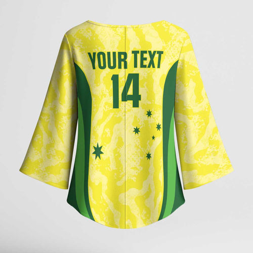 Australia Football Custom Kimono Sleeve Blouse Go Socceroos Grunge Sporty Style - Aussie Hoodie