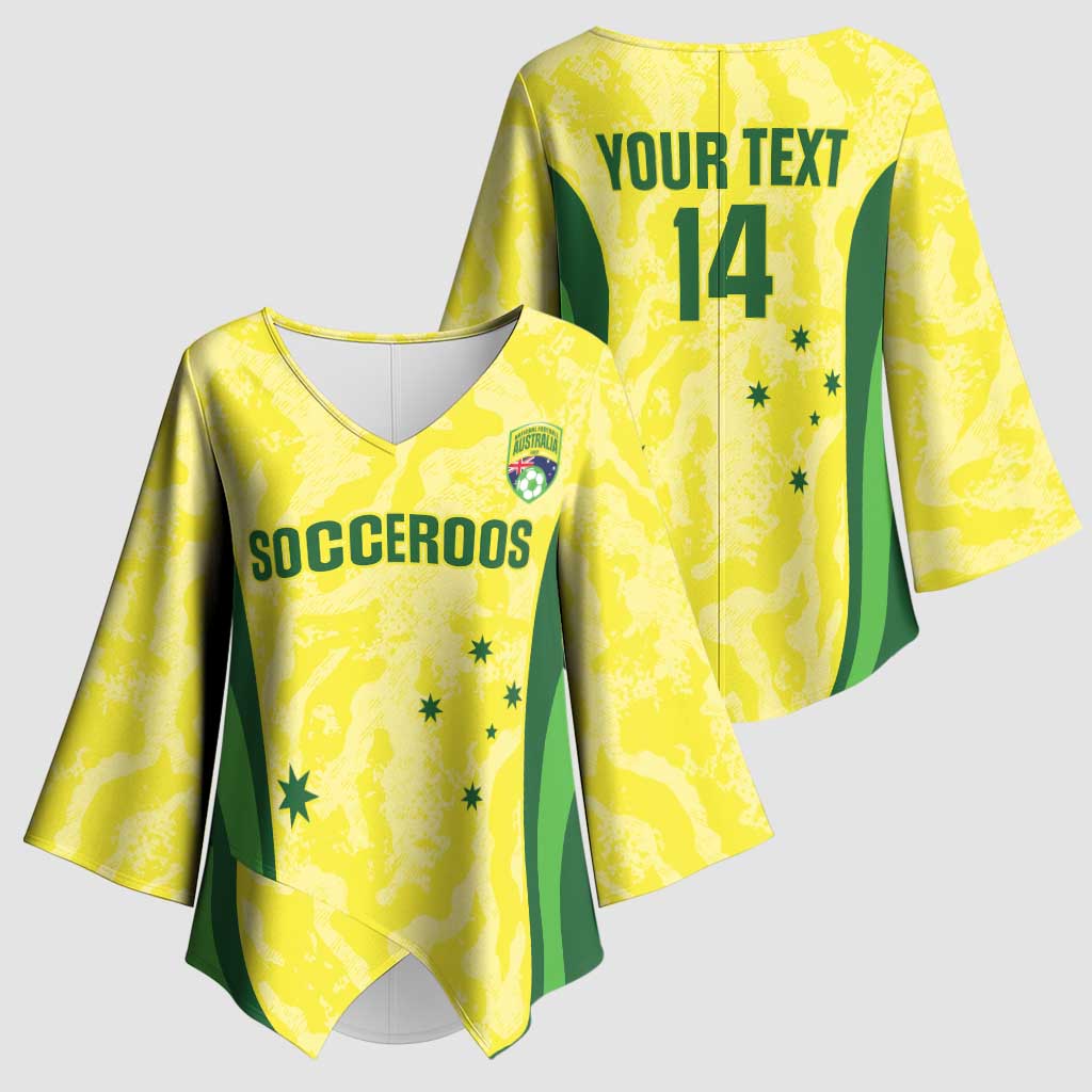 Australia Football Custom Kimono Sleeve Blouse Go Socceroos Grunge Sporty Style - Aussie Hoodie