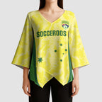 Australia Football Custom Kimono Sleeve Blouse Go Socceroos Grunge Sporty Style - Aussie Hoodie