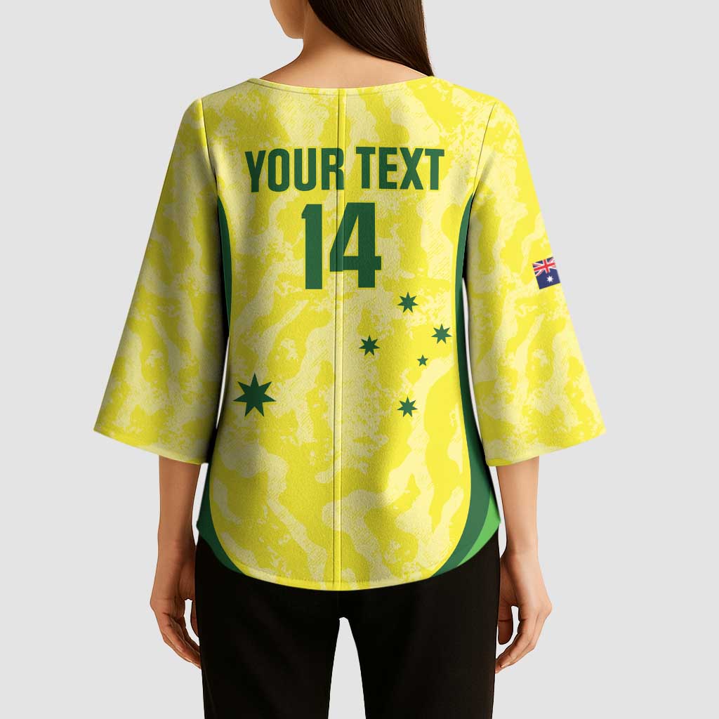 Australia Football Custom Kimono Sleeve Blouse Go Socceroos Grunge Sporty Style - Aussie Hoodie