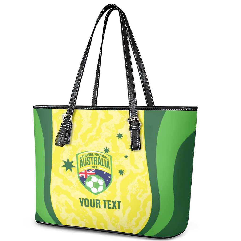 Australia Football Custom Leather Tote Bag Go Socceroos Grunge Sporty Style - Aussie Hoodie