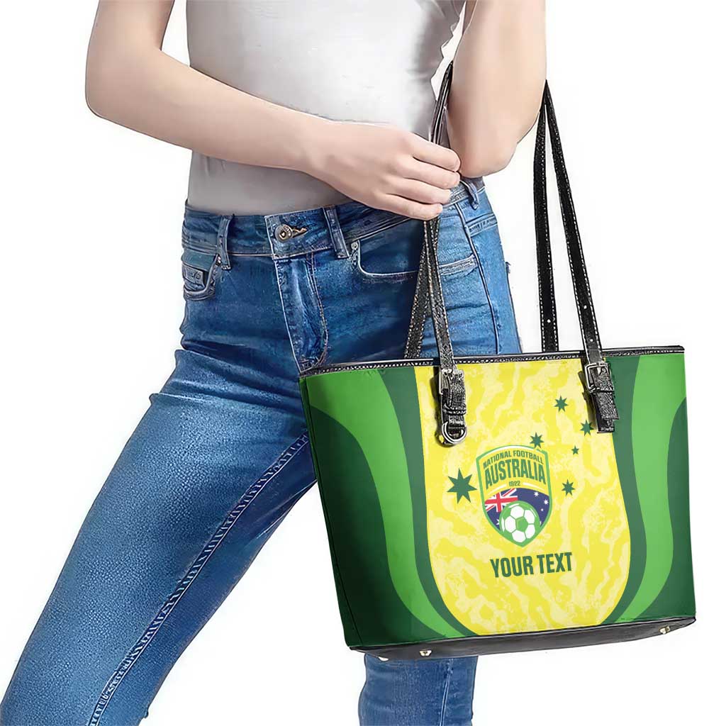 Australia Football Custom Leather Tote Bag Go Socceroos Grunge Sporty Style - Aussie Hoodie