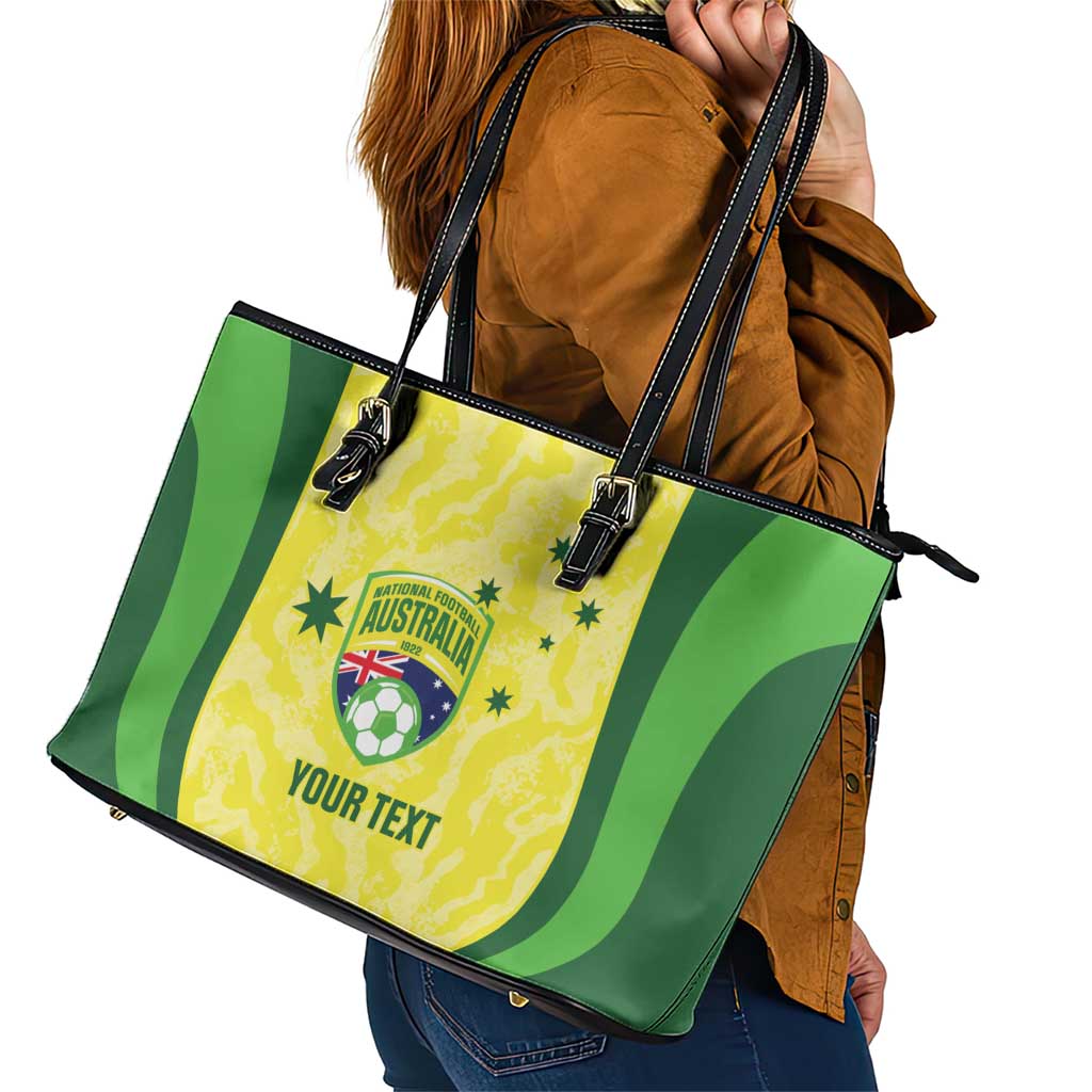 Australia Football Custom Leather Tote Bag Go Socceroos Grunge Sporty Style - Aussie Hoodie