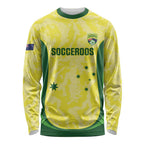 Australia Football Custom Long Sleeve Shirt Go Socceroos Grunge Sporty Style - Aussie Hoodie