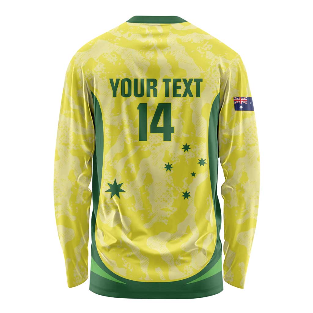 Australia Football Custom Long Sleeve Shirt Go Socceroos Grunge Sporty Style - Aussie Hoodie