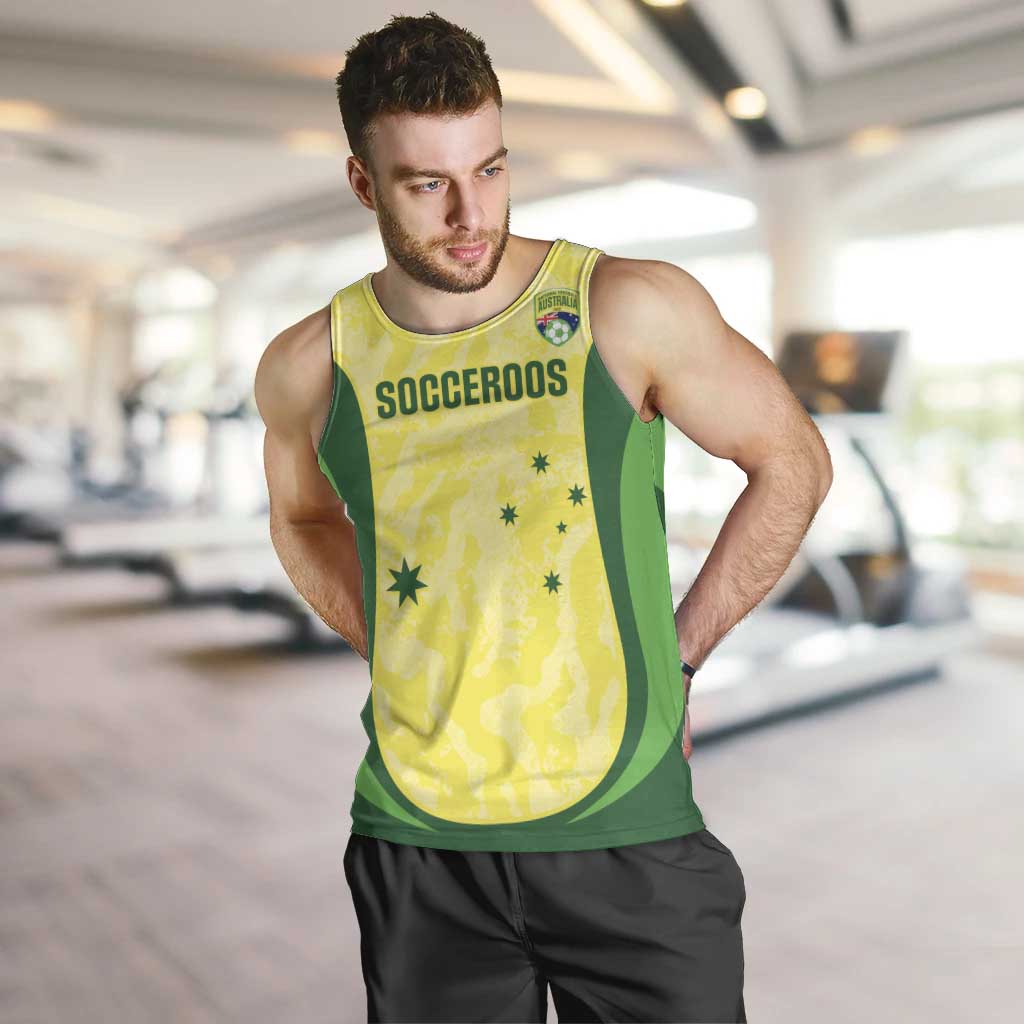 Australia Football Custom Men Tank Top Go Socceroos Grunge Sporty Style - Aussie Hoodie
