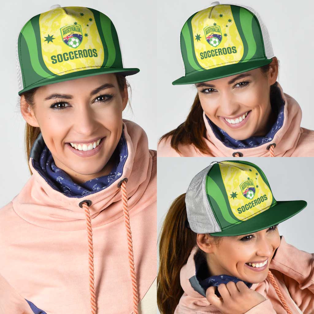 Australia Football Mesh Trucker Cap Go Socceroos Grunge Sporty Style - Aussie Hoodie