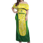 Australia Football Custom Off Shoulder Maxi Dress Go Socceroos Grunge Sporty Style - Aussie Hoodie