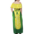 Australia Football Custom Off Shoulder Maxi Dress Go Socceroos Grunge Sporty Style - Aussie Hoodie