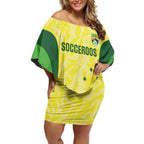 Australia Football Custom Off Shoulder Short Dress Go Socceroos Grunge Sporty Style - Aussie Hoodie