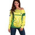 Australia Football Custom Off Shoulder Sweater Go Socceroos Grunge Sporty Style - Aussie Hoodie