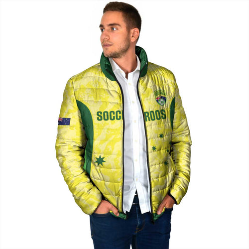Australia Football Custom Padded Jacket Go Socceroos Grunge Sporty Style - Aussie Hoodie
