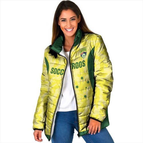 Australia Football Custom Padded Jacket Go Socceroos Grunge Sporty Style - Aussie Hoodie