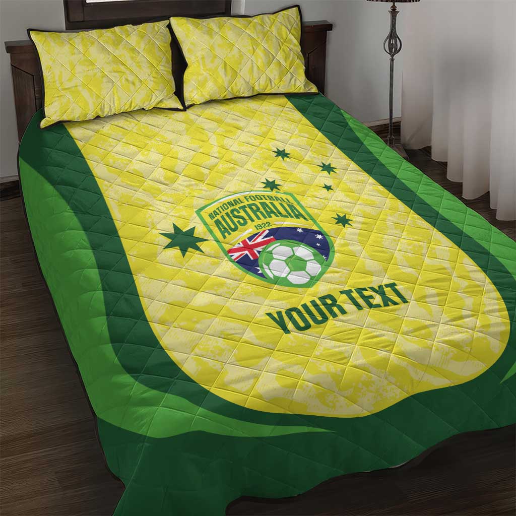 Australia Football Custom Quilt Bed Set Go Socceroos Grunge Sporty Style - Aussie Hoodie