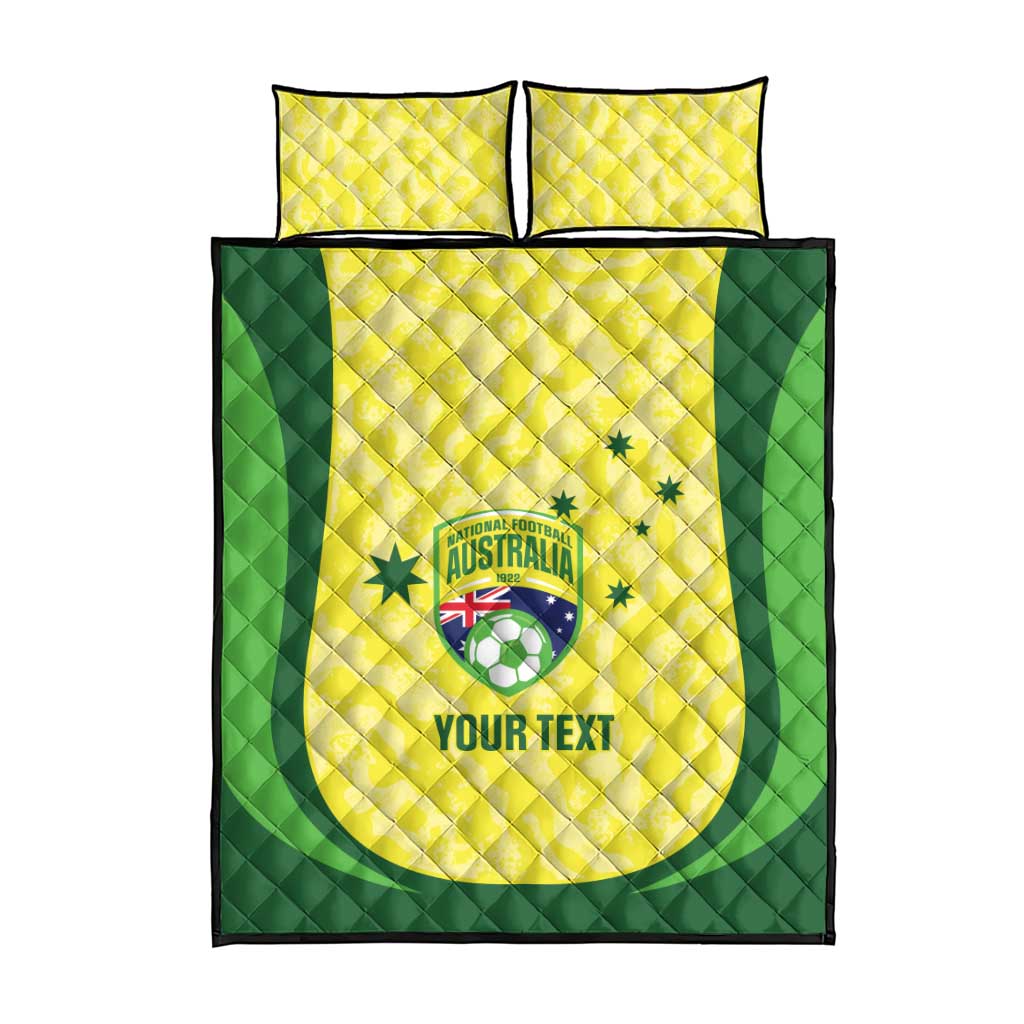 Australia Football Custom Quilt Bed Set Go Socceroos Grunge Sporty Style - Aussie Hoodie