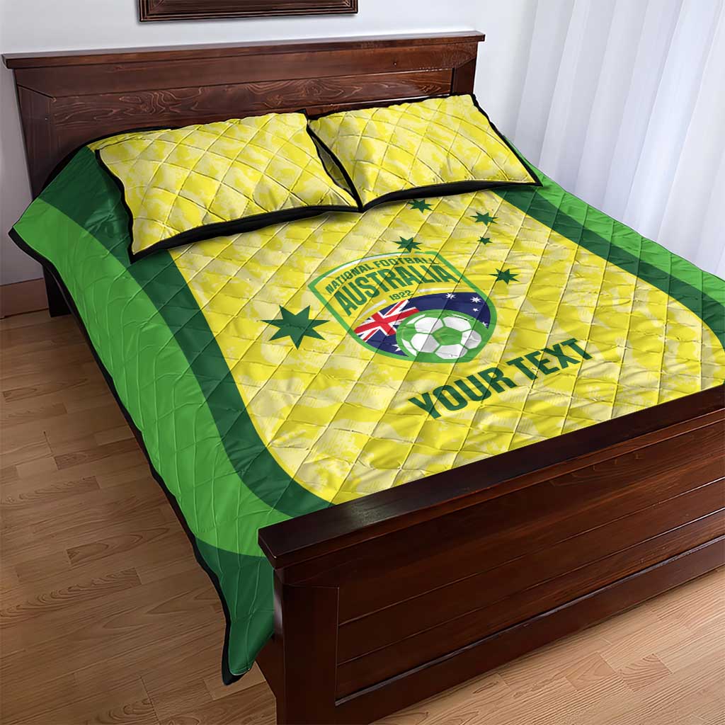 Australia Football Custom Quilt Bed Set Go Socceroos Grunge Sporty Style - Aussie Hoodie