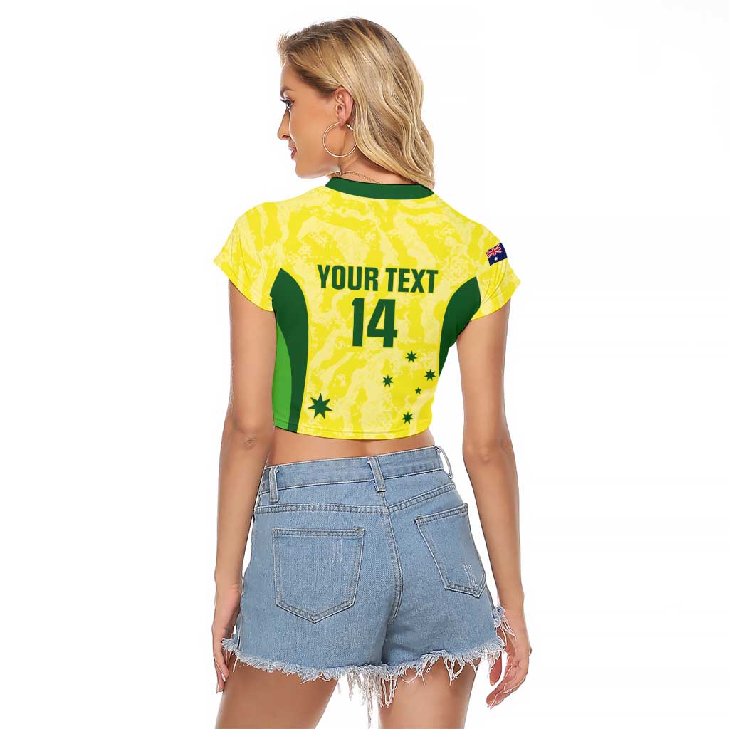 Australia Football Custom Raglan Cropped T Shirt Go Socceroos Grunge Sporty Style - Aussie Hoodie