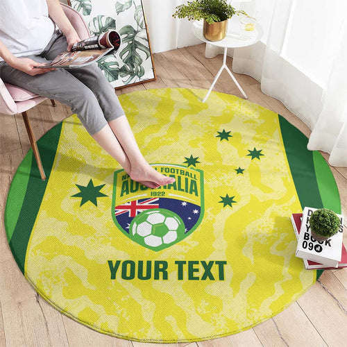 Australia Football Custom Round Carpet Go Socceroos Grunge Sporty Style - Aussie Hoodie