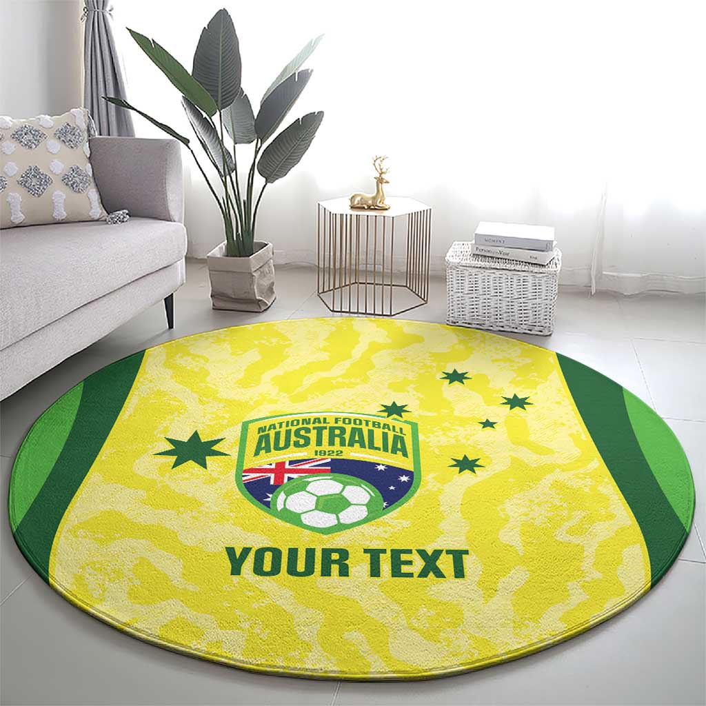 Australia Football Custom Round Carpet Go Socceroos Grunge Sporty Style - Aussie Hoodie