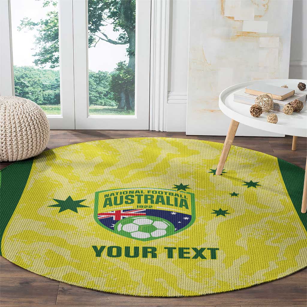 Australia Football Custom Round Carpet Go Socceroos Grunge Sporty Style - Aussie Hoodie