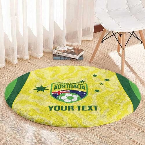 Australia Football Custom Round Carpet Go Socceroos Grunge Sporty Style - Aussie Hoodie