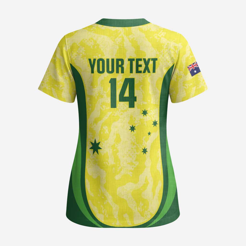 Australia Football Custom Scrub Top Go Socceroos Grunge Sporty Style - Aussie Hoodie