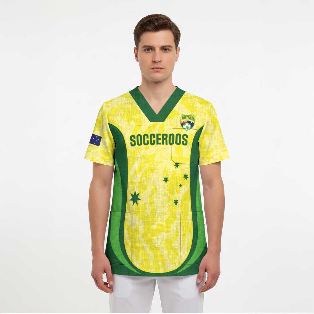 Australia Football Custom Scrub Top Go Socceroos Grunge Sporty Style - Aussie Hoodie
