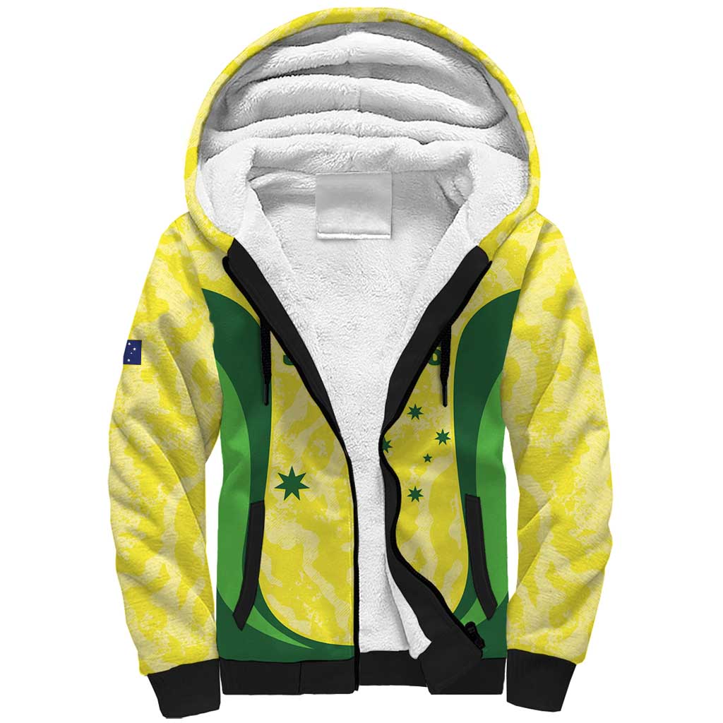 Australia Football Custom Sherpa Hoodie Go Socceroos Grunge Sporty Style - Aussie Hoodie
