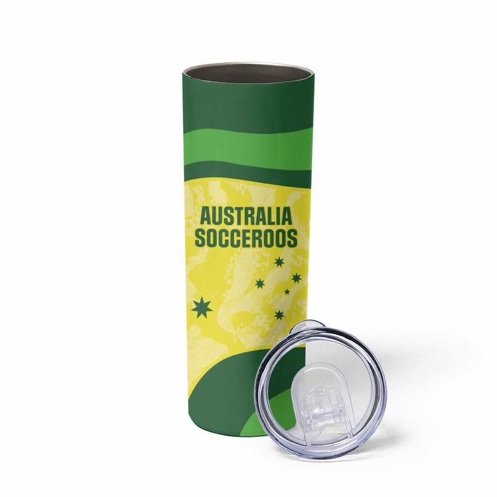Australia Football Custom Skinny Tumbler Go Socceroos Grunge Sporty Style - Aussie Hoodie