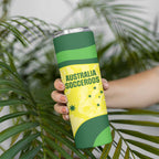Australia Football Custom Skinny Tumbler Go Socceroos Grunge Sporty Style - Aussie Hoodie