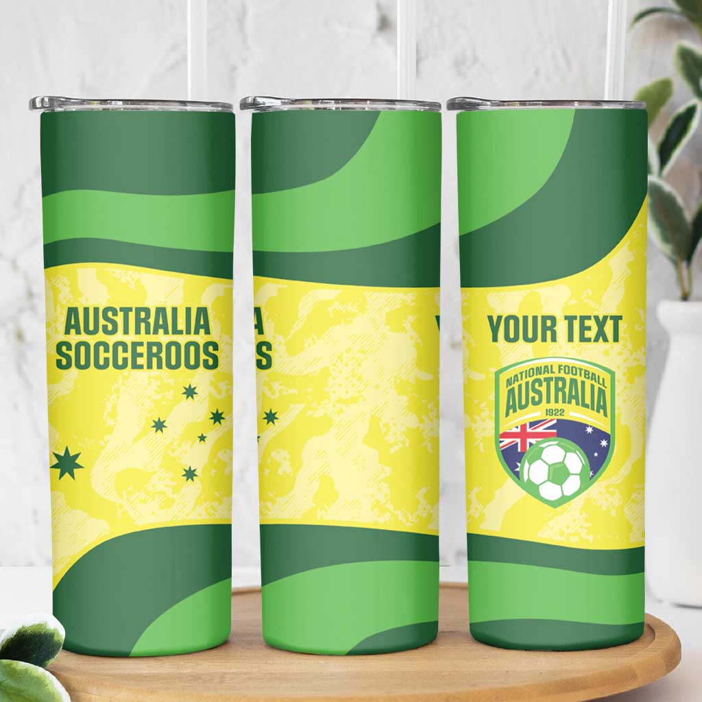 Australia Football Custom Skinny Tumbler Go Socceroos Grunge Sporty Style - Aussie Hoodie