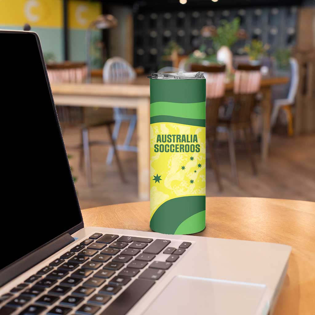 Australia Football Custom Skinny Tumbler Go Socceroos Grunge Sporty Style - Aussie Hoodie