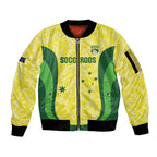 Australia Football Custom Sleeve Zip Bomber Jacket Go Socceroos Grunge Sporty Style - Aussie Hoodie