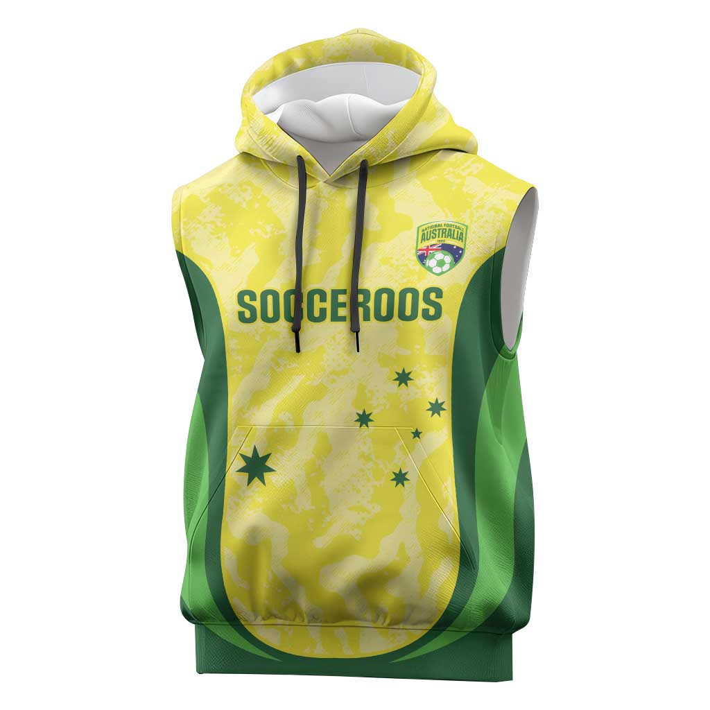 Australia Football Custom Sleeveless Hoodie Go Socceroos Grunge Sporty Style - Aussie Hoodie