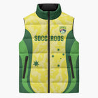 Australia Football Custom Sleeveless Puffer Jacket Go Socceroos Grunge Sporty Style - Aussie Hoodie