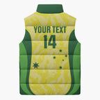 Australia Football Custom Sleeveless Puffer Jacket Go Socceroos Grunge Sporty Style - Aussie Hoodie