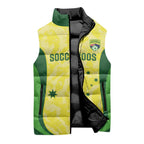 Australia Football Custom Sleeveless Puffer Jacket Go Socceroos Grunge Sporty Style - Aussie Hoodie