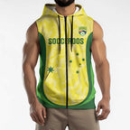Australia Football Custom Sleeveless Zip Hoodie Go Socceroos Grunge Sporty Style LT14