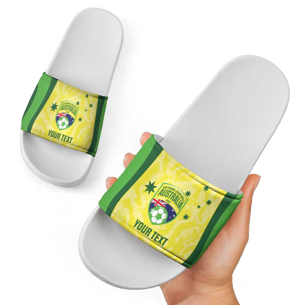 Australia Football Custom Slide Sandals Go Socceroos Grunge Sporty Style - Aussie Hoodie