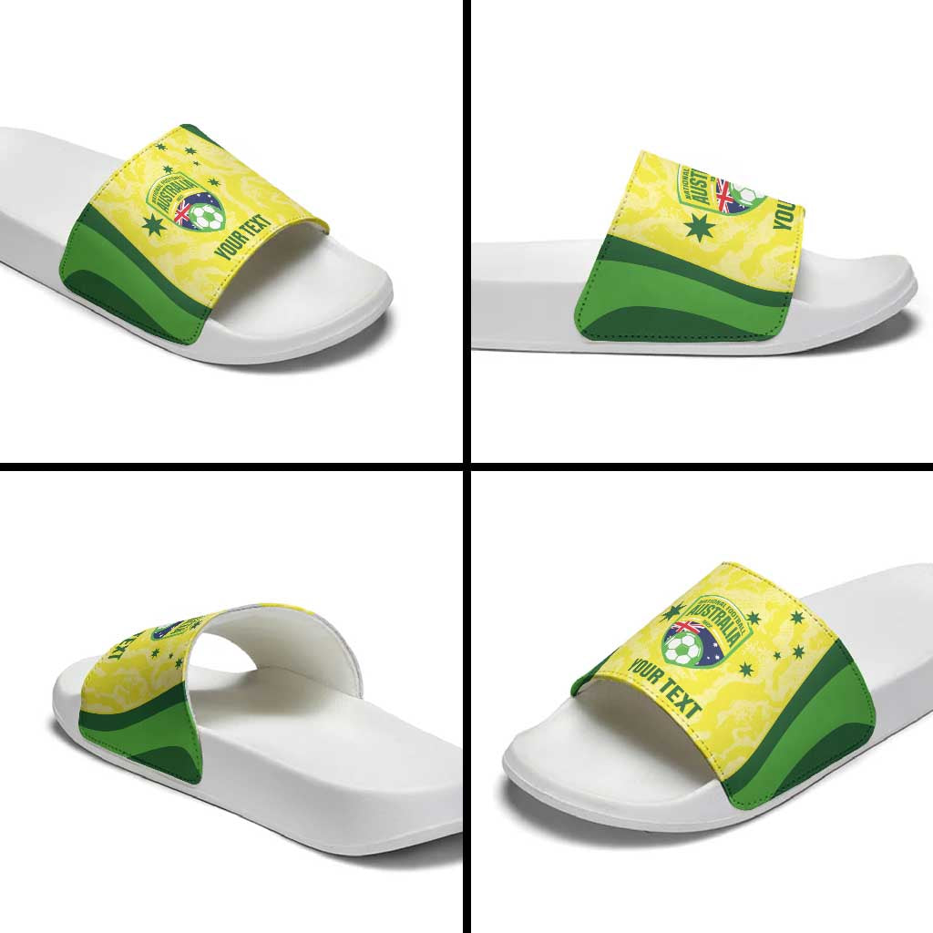 Australia Football Custom Slide Sandals Go Socceroos Grunge Sporty Style - Aussie Hoodie