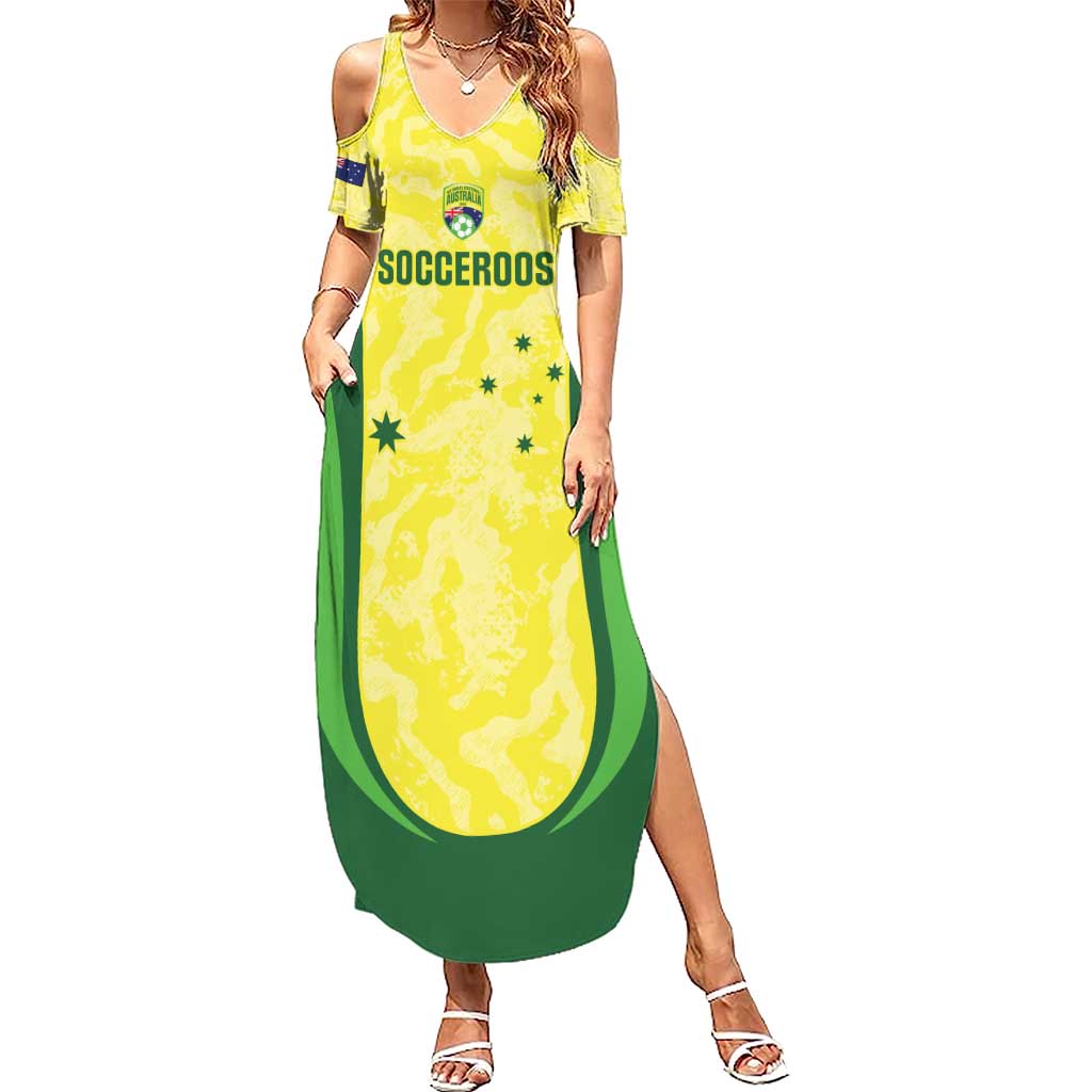 Australia Football Custom Summer Maxi Dress Go Socceroos Grunge Sporty Style - Aussie Hoodie