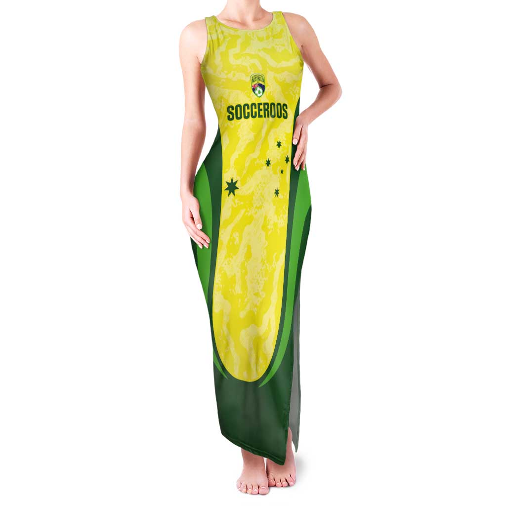 Australia Football Custom Tank Maxi Dress Go Socceroos Grunge Sporty Style - Aussie Hoodie