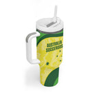 Australia Football Custom Tumbler With Handle Go Socceroos Grunge Sporty Style - Aussie Hoodie