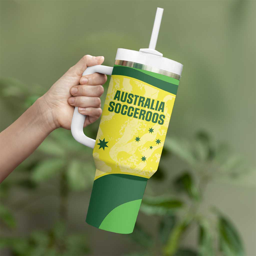 Australia Football Custom Tumbler With Handle Go Socceroos Grunge Sporty Style - Aussie Hoodie