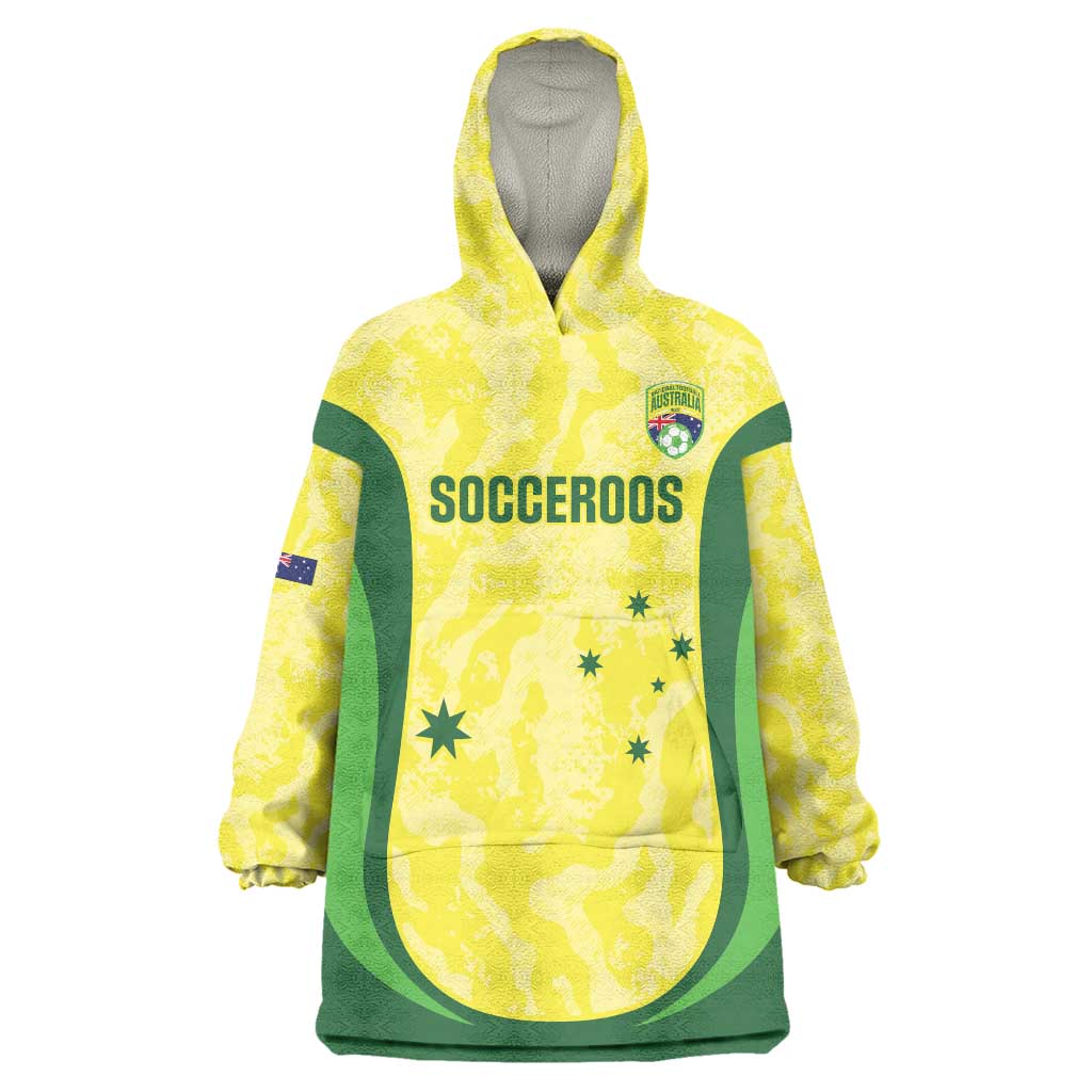 Australia Football Custom Wearable Blanket Hoodie Go Socceroos Grunge Sporty Style - Aussie Hoodie
