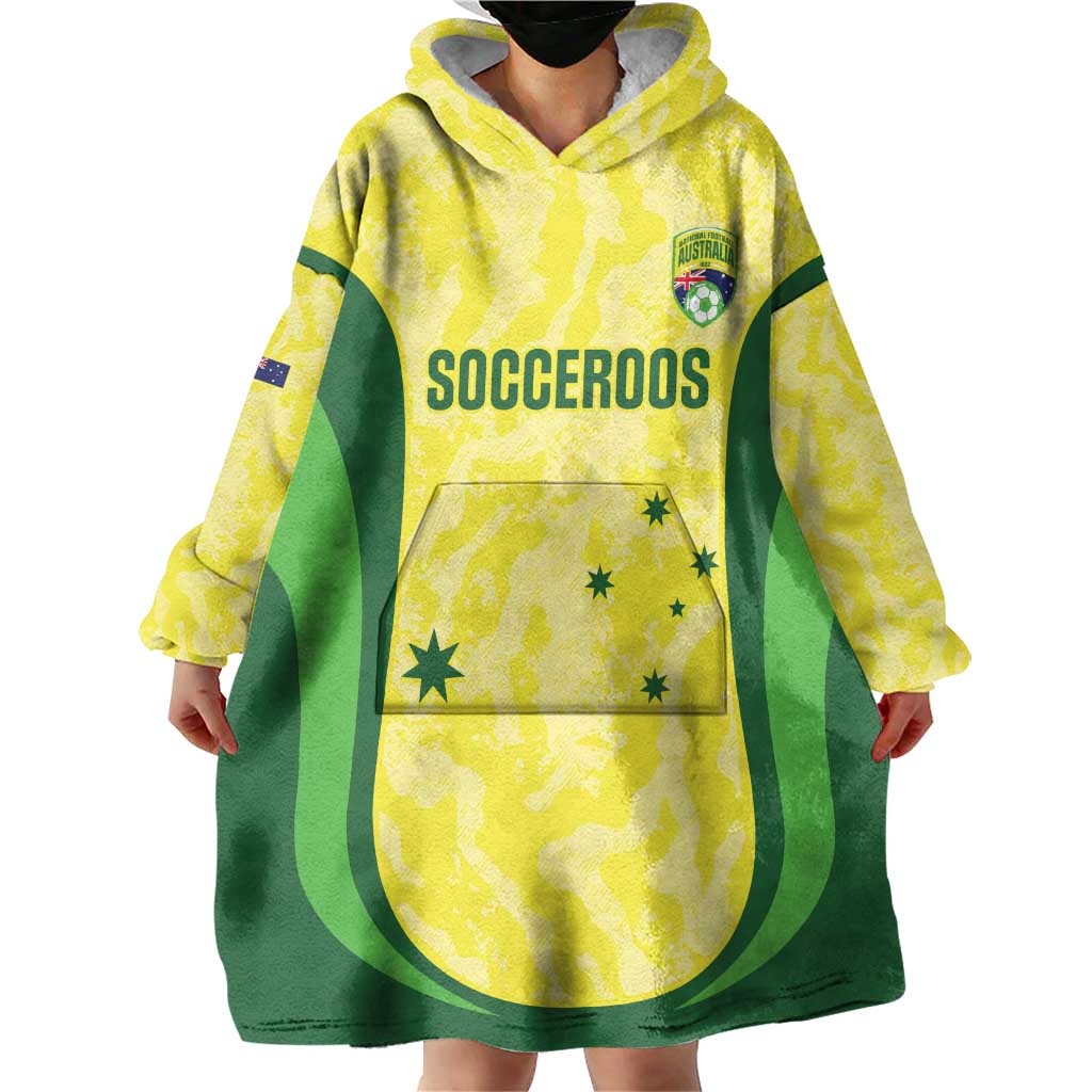 Australia Football Custom Wearable Blanket Hoodie Go Socceroos Grunge Sporty Style - Aussie Hoodie