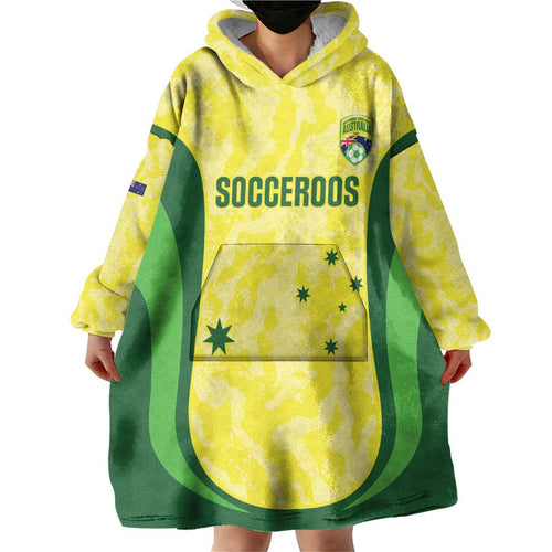Australia Football Custom Wearable Blanket Hoodie Go Socceroos Grunge Sporty Style - Aussie Hoodie