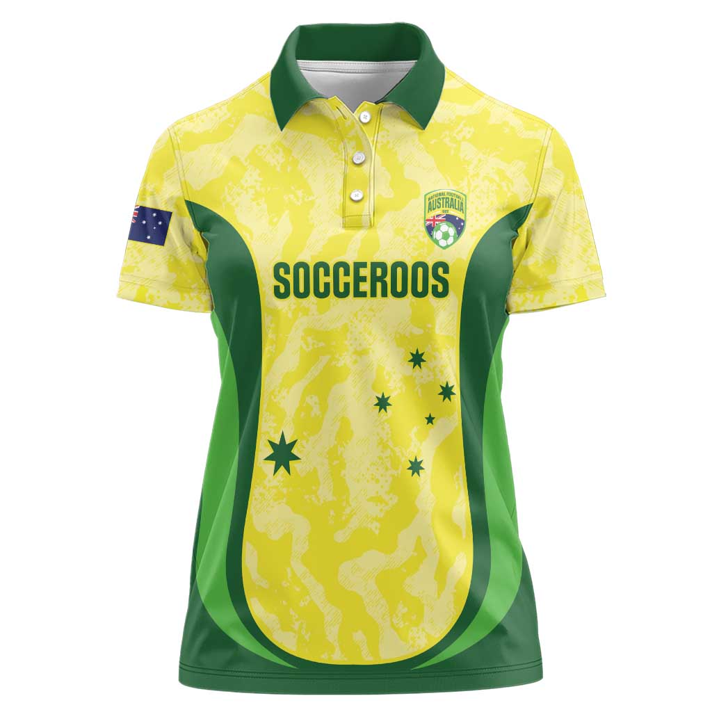 Australia Football Custom Women Polo Shirt Go Socceroos Grunge Sporty Style - Aussie Hoodie